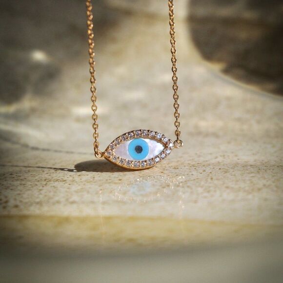 14k Real Gold Evil Eye Bracelet 7+1 inches NEW | Birthday Gift | Gold Bracelet | - Picture 3 of 6